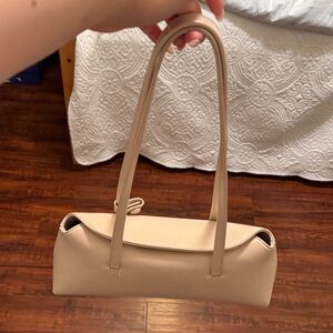 Elegant Cream Leather Handbag